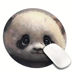 Panda Round Mouse Pad Non-slip Rubber Base for Gaming and Wireless Mouse