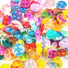 8pcs Mini Pop Keychains Assorted Shapes Fidget Toys for Kids