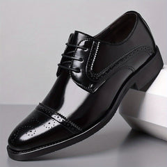 Men Ombre Perforated Lace up Oxford Shoes Non Slip Formal Shoes