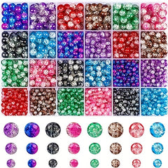 Glass Bead Set Box 8 Beaded Loose Beads DIT Bracelet Necklace Jewelry