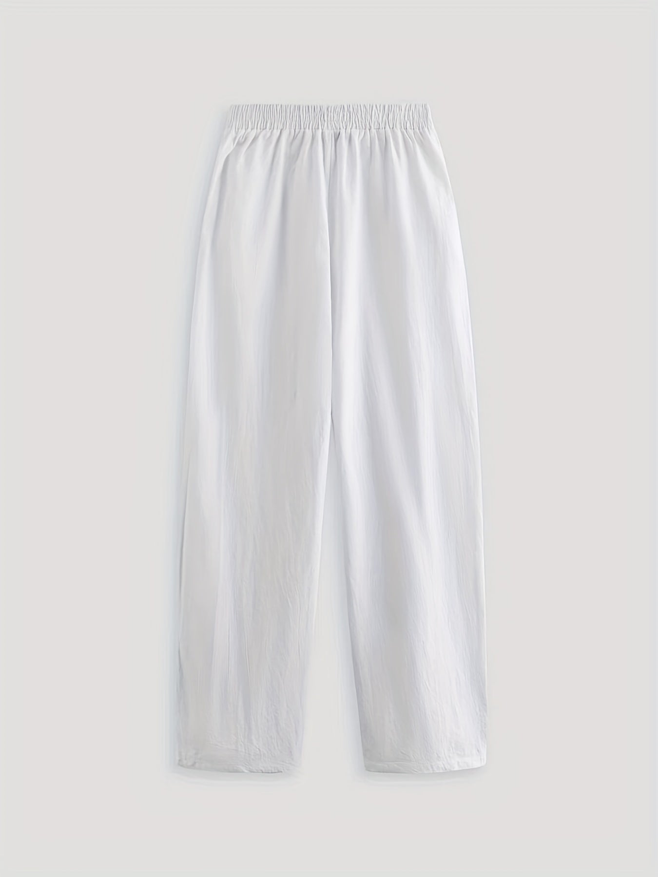  Floral Print Button Decor Elastic Pants