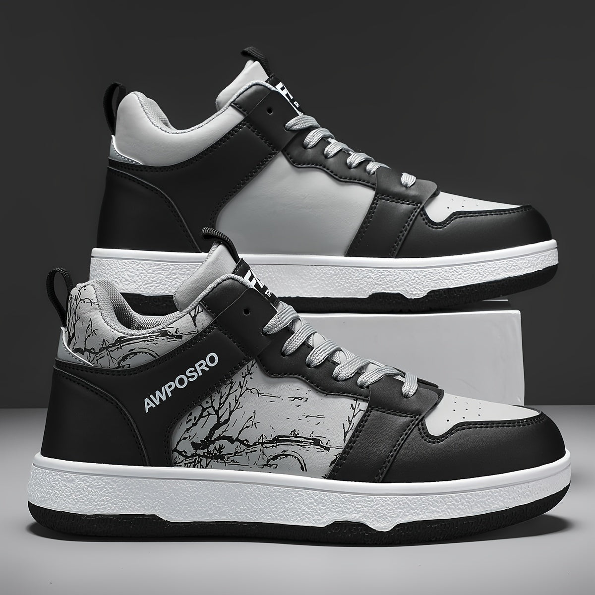 Men's Non-Slip Lace Up Skate Shoes for Outdoor Activities