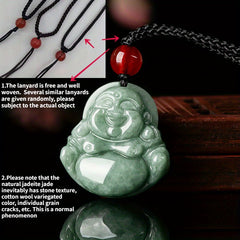 Natural Jade Pendant Necklace Men's Buddha Maitreya Pendant
