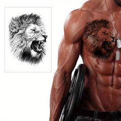 Flower Snake Lion Wolf Tattoo Sticker