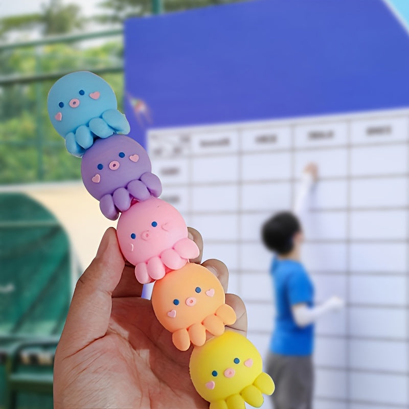5 Colors Octopus Highlighter Pen Fluorescent Marker