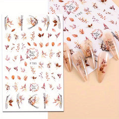 Flower Leaf Nail Art Stickers Self-adhesive Decorations