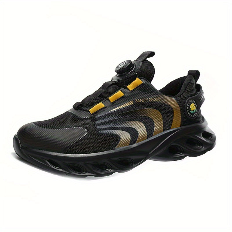 Men's Knitted Work Sneakers No Tie Chunky Breathable Shoes