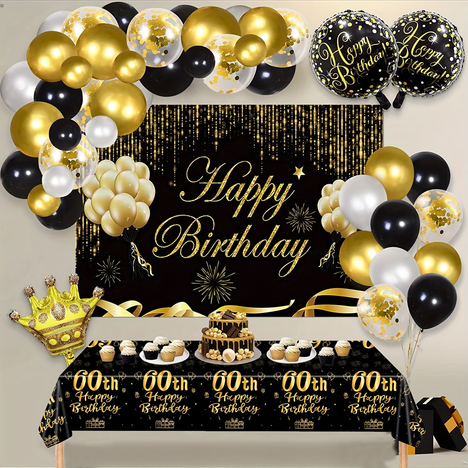 Holiday Tablecloth Set for 60 Year Old Birthday Party