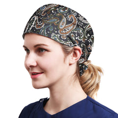 Quick Dry Working Cap Adjustable Sweatband Tie Cotton Hat Unisex
