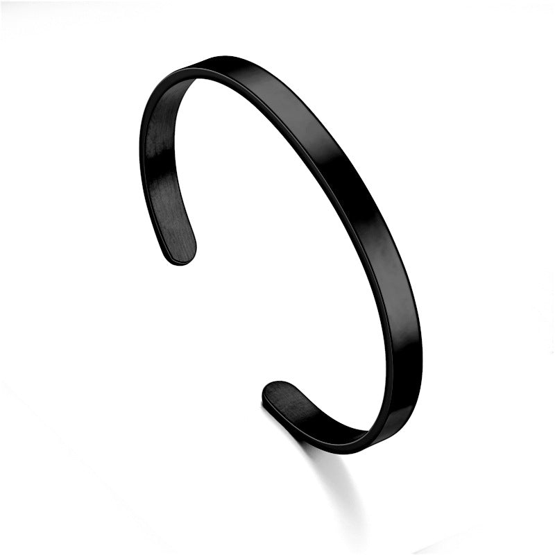 European American Stainless Steel Open Glossy Bracelet C-Shaped Sexy Bracelet