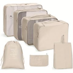 7 Pcs Travel Luggage Bags Lightweight Zipper Dustproof Organizers