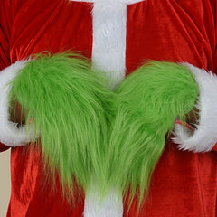 1pair Christmas Green Plush Gloves Party Cosplay Costume Props