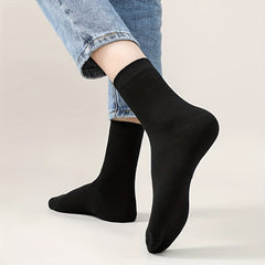 8 Pairs Solid Mid Tube Socks Women's Stockings