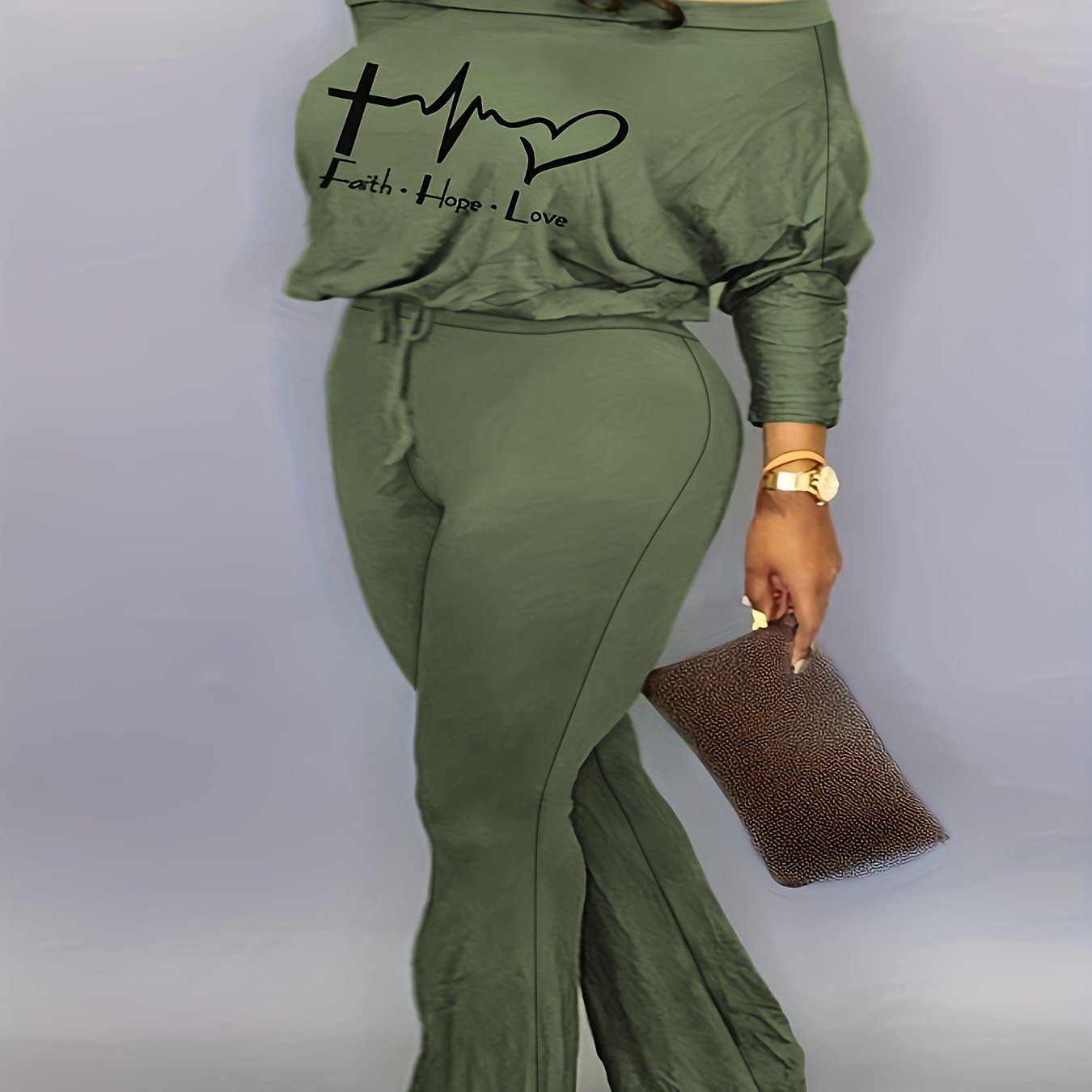  Casual Jumpsuit Women's Plus Letter & Graphic Print Jumpsuit
