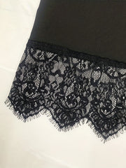 Women's Lace Trim Solid Skirt Sexy Stretch Half Slips Petticoat