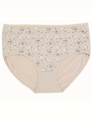 3 Pack Plus Size Women's Ditsy Floral Print Underwear Set
