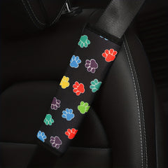 Colorful Dog Paw Print Car Seat Belt Shoulder Pad Cover