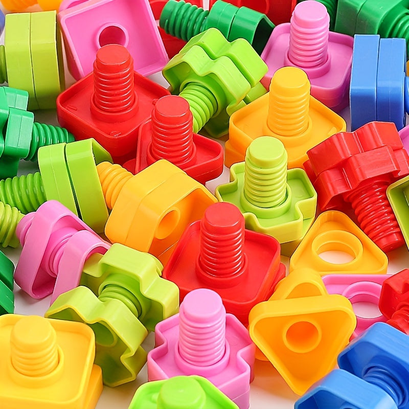 20pcs Nut Shaped Plastic Building Blocks Educational Toys for Kids Montessori