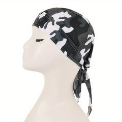 Unisex Camo Print Head Wrap Pirate Hat Summer Sweat-absorbing Outdoor Riding