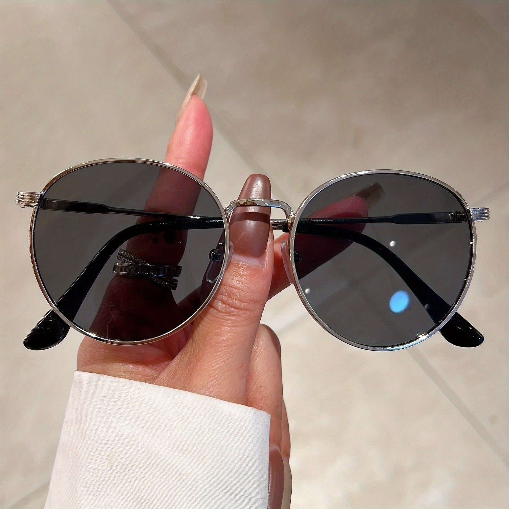 Retro Metal Sunglasses For Summer Beach UV400
