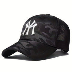 Embroidery Hip Hop Trucker Hat Mesh Baseball Cap Camo Sunshade Dad Hat