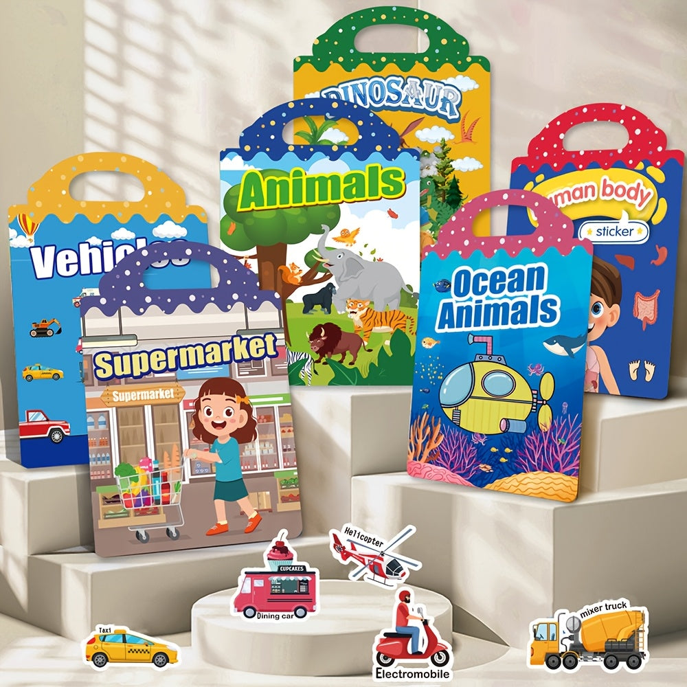 Reusable Sticker Book Vehicles & Animals Educational Toys