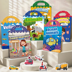 Reusable Sticker Book Vehicles & Animals Educational Toys
