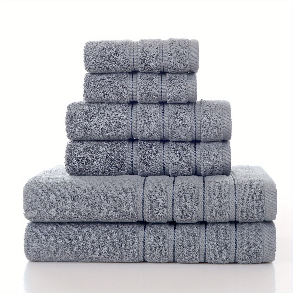 6pc Pure Cotton Towel Set for Bathroom