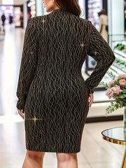  Bodycon Party Dress with Mock Neck