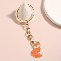 Geometric Animal Keychain Cartoon Key Ring Purse Bag Backpack Charm