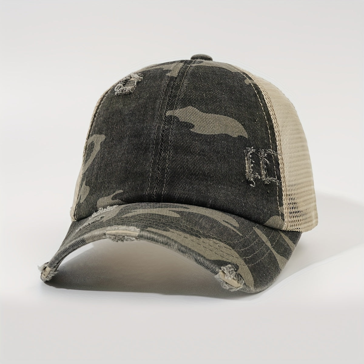 Leopard Print Ponytail Trucker Hat Dad Cap for Women