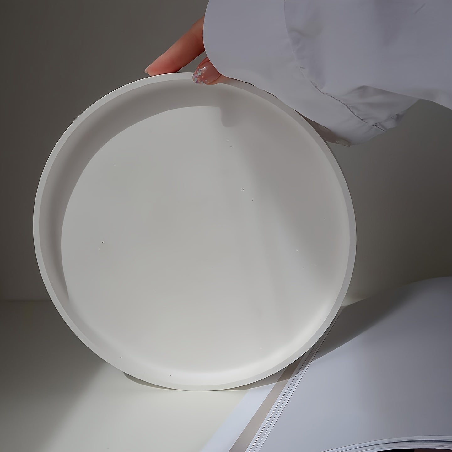 Round Tray Silicone Mold for Concrete Storage Resin Dish Plate Craft Molds