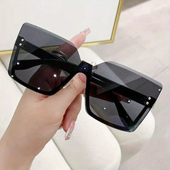 Oversized Rimless Sunglasses Gradient Lens UV400
