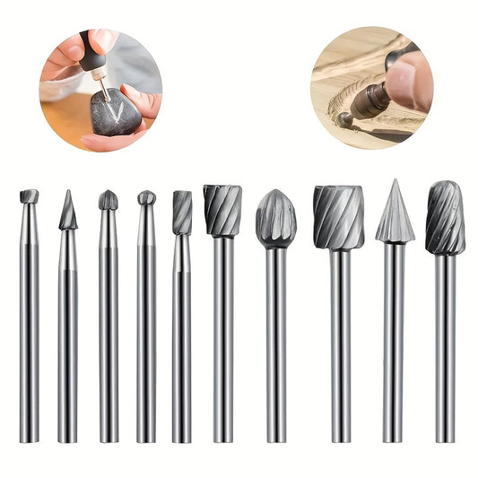10pcs Carbide Grinding Bits Set for Rotary Tools