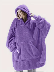 Hooded Fuzzy Lounge Robe with Pockets Women's Loungewear