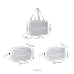 3pcs Transparent Letter Pattern Cosmetic Bags