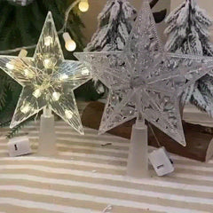 LED Christmas Tree Top Star Decoration Party Supplies Family Hotel