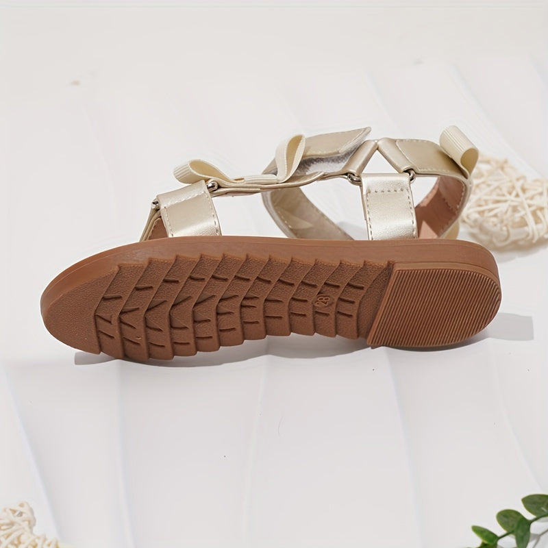 Bowknot Open Toe Sandals Girls Lightweight Breathable Outdoor Beach Shoes
