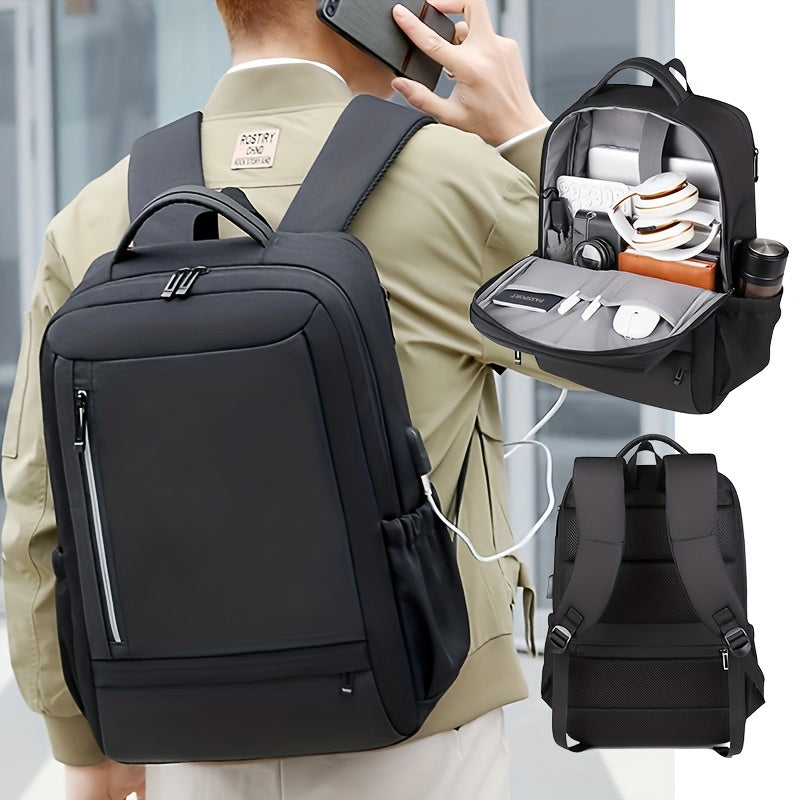Large Capacity Nylon Travel Backpack with USB Charging Port
