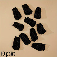 10 Pairs Dot Pattern Mesh Socks Low Cut Ankle Stockings Women's Hosiery