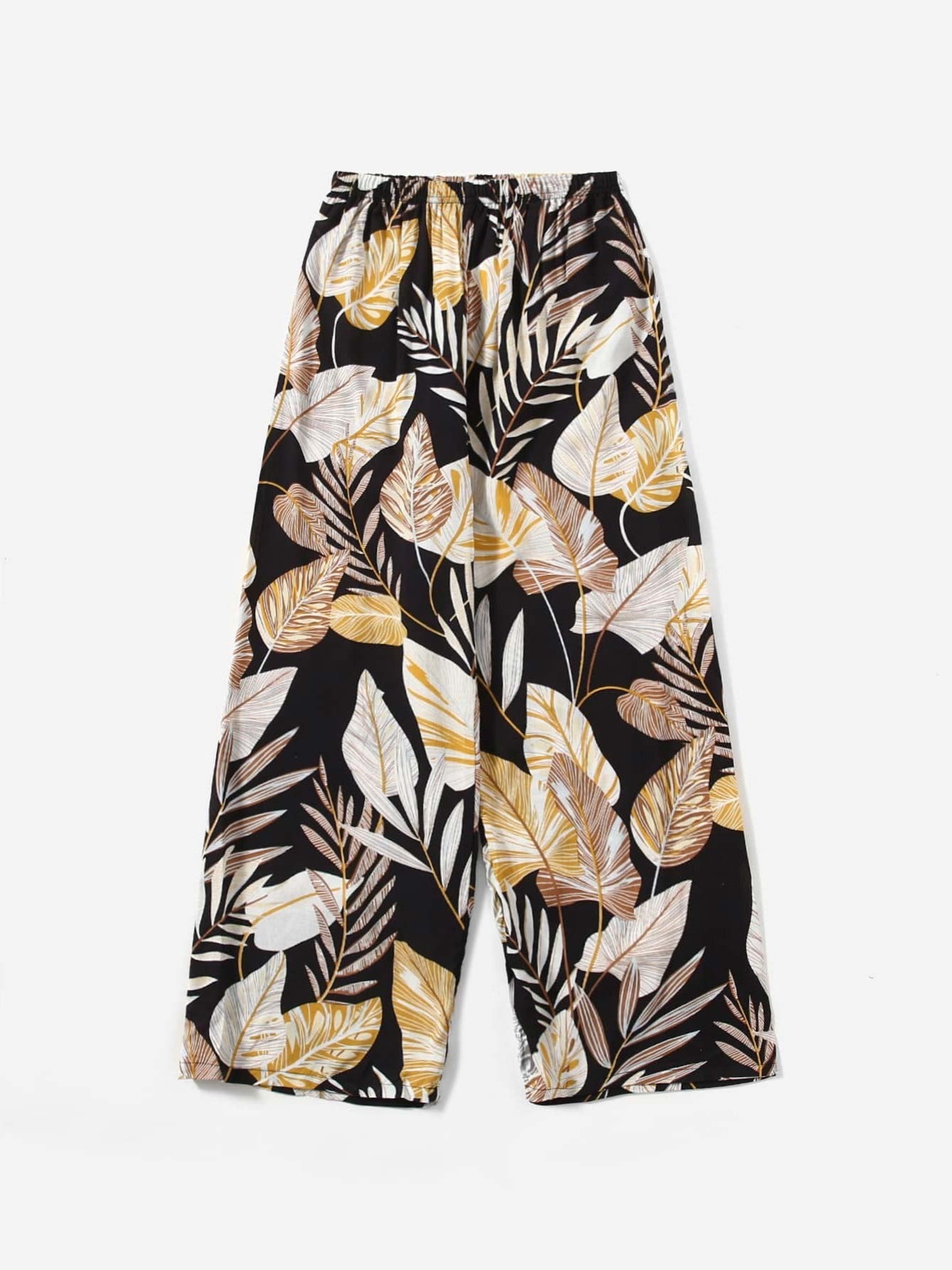 Women's Plus Size Tropical Print Wide Leg Pants Floral Print