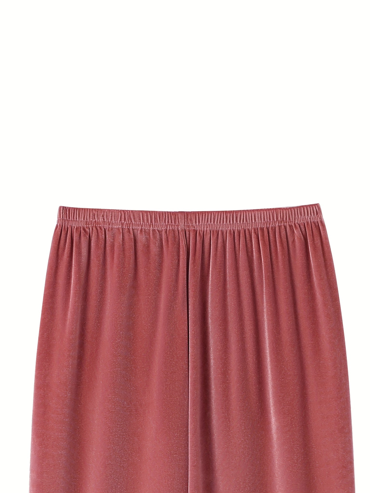  Velvet Lounge Pants Elastic Waist Medium Stretch