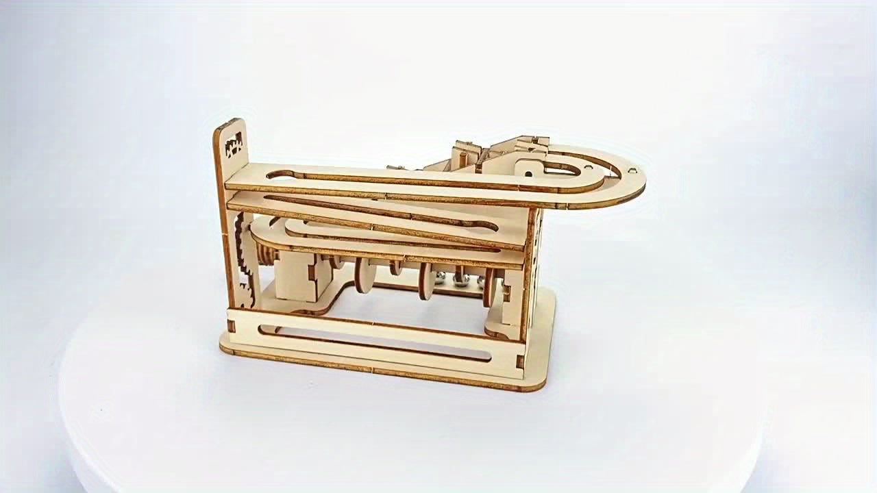 Wooden Puzzle Climbing Track 3D Jigsaw DIY Toy Light Yellow Wooden Craft