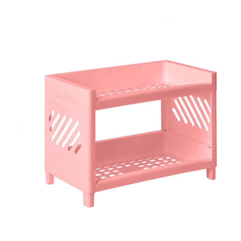 Desktop Double Layer Rack Cosmetic Storage Holder Table Sundries Display Shelf