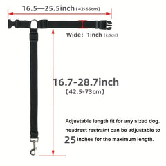 2 In 1 Pet Car Seat Belt Nylon Lead Leash Backseat Safety Belt Adjustable