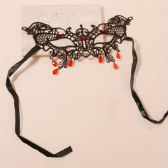 Lace Tassel Water Drop Pendant Prom Mask for Halloween Party