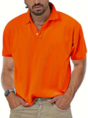 Breathable Solid Golf Polo Shirt Men's Casual V Neck T Shirt Short Sleeve