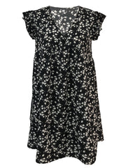 Floral V-Neck Dress Ruffle Sleeve for Spring & Summer