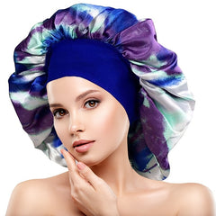Colorful Tie Dye Bonnet Large Satin Sleep Turban Cap