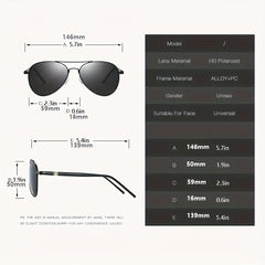 Men's Polarized Aviator Sunglasses Metal Frame